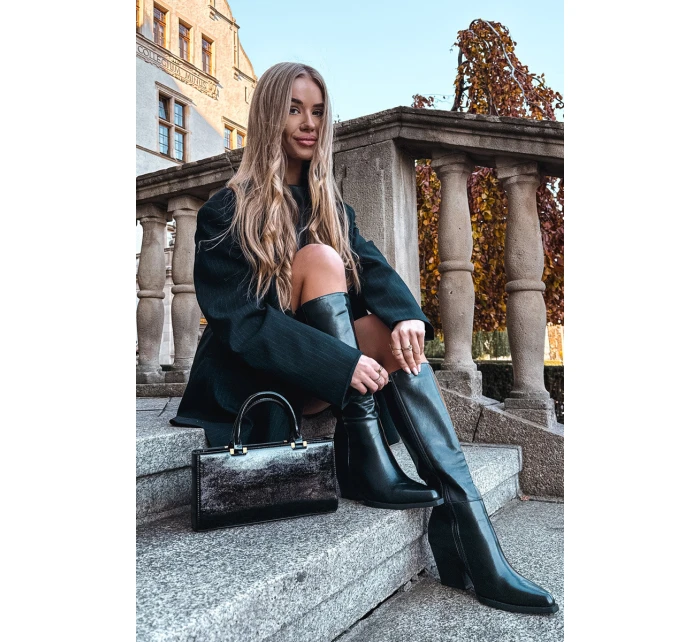 Dámské kotníkové boty Katelle na sloupku – černé