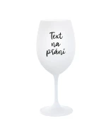 TEXT NA PŘÁNÍ - bílá  sklenice na víno 350 ml
