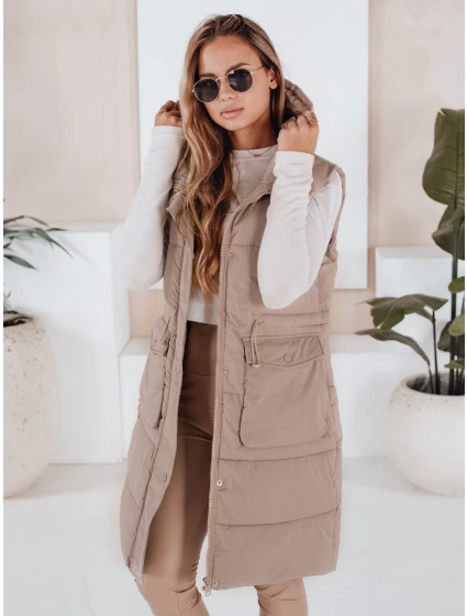 Dámská prošívaná vesta LADISA béžová FashionStreet TY3289