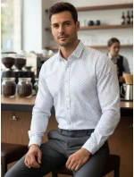 Pánská bílá košile FashionStreet DX2438 Pánská bílá košile FashionStreet DX2438