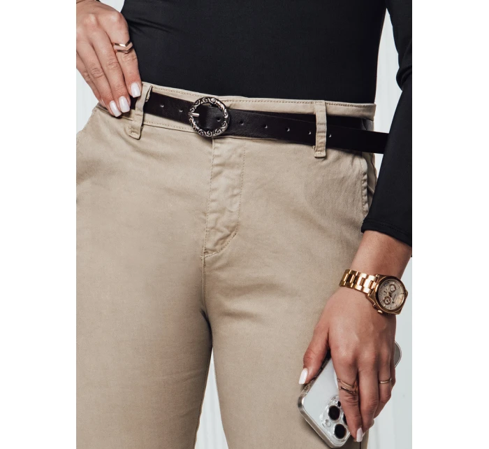 TRENDIOSS dámské kalhoty s páskem béžové FashionStreet UY2264