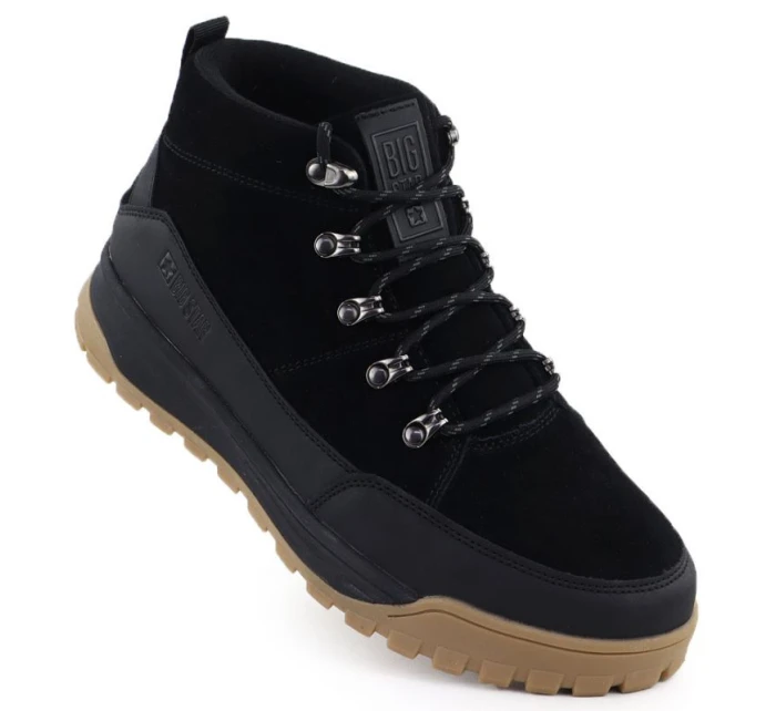 Pánské kožené trapery černé model 21905156 - Big Star