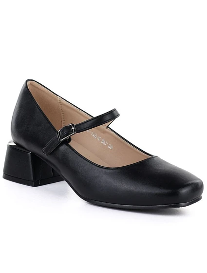 Dámská obuv na klínku s páskem černá Potocki model 22099449 Dámská obuv na klínku s páskem černá Potocki model 22099449