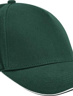 Beechfield B 825C 5 panelová kšiltovka sandwich EarthAware® 53.825C bottle green/white