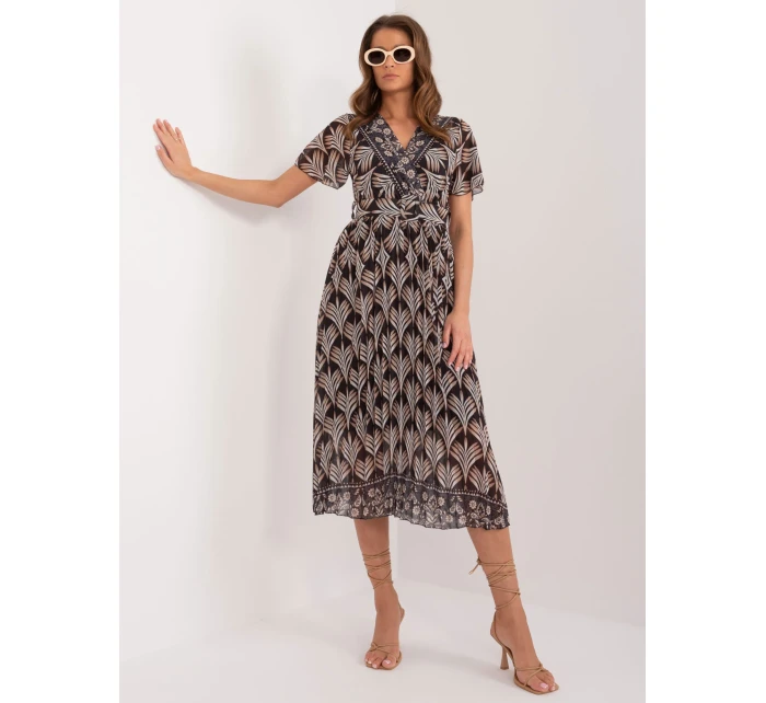 Sukienka DHJ SK  czarno beżowy model 20095136 - FPrice