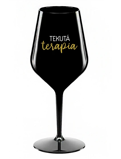 TEKUTÁ TERAPIA - čierny nerozbitný pohár na víno 470 ml TEKUTÁ TERAPIA - čierny nerozbitný pohár na víno 470 ml