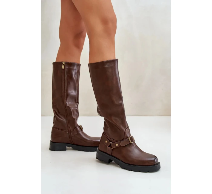Dámské kozačky CLS-330 Tmavě hnědá - SEASTAR