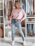 Dámské džínové kalhoty slim fit s páskem FLORETTA modrá FashionStreet UY2490