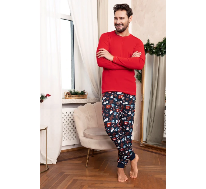 Italská móda Rojas dlouhá délka sp. barva:červená/potisk