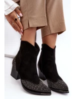 Dámské zdobené kovbojky na sloupku černé Eleduana Dámské zdobené kovbojky na sloupku černé Eleduana