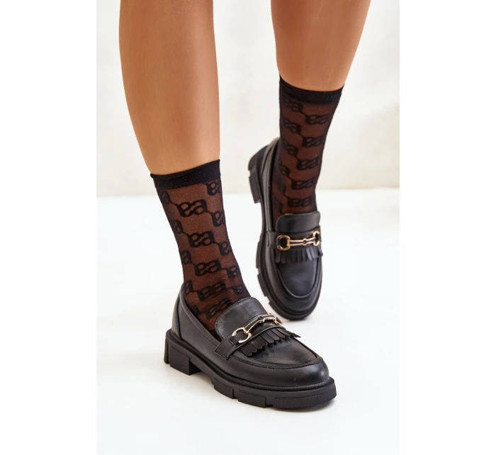 Dámské Mokasíny S Ozdobou Eko Kůže Černé model 21670538 - Boto