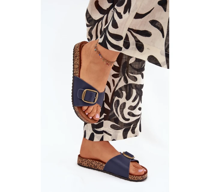 Dámské Sandály Na Korkové Platformě S Přezkou Modré model 21704214 - Boto Dámské Sandály Na Korkové Platformě S Přezkou Modré model 21704214 - Boto