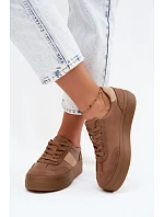 Dámské tenisky na platformě Big Star model 22185465 světle hnědé - Big Star Shoes Dámské tenisky na platformě Big Star model 22185465 světle hnědé - Big Star Shoes
