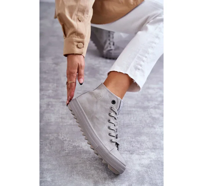 Dámské Tenisky Big Star Vysoké Zateplené Šedé GG274070 Dámské Tenisky Big Star Vysoké Zateplené Šedé GG274070