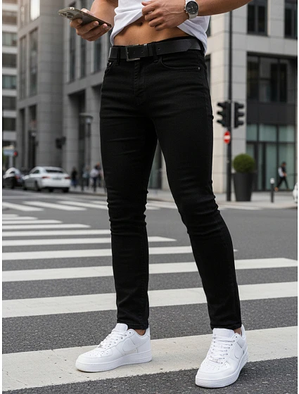 Pánské džíny slim fit UX4482 černé - FashionStreet Pánské džíny slim fit UX4482 černé - FashionStreet