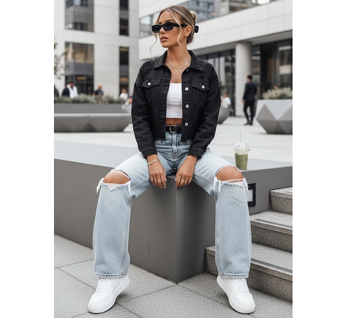 Dámská oversize džínová bunda MOLI černá FashionStreet TY4132