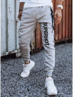 Pánské tepláky s potiskem světle šedé FashionStreet UX4446