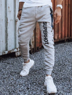 Pánské tepláky s potiskem světle šedé FashionStreet UX4446