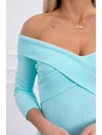 Přiléhavé šaty s véčkovým výstřihem mint Přiléhavé šaty s véčkovým výstřihem mint