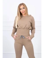 Komplet z szerokimi ściągaczami camelowy