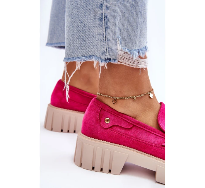 Dámské semišové nazouvací boty Fuchsie model 21623123 - Boto Dámské semišové nazouvací boty Fuchsie model 21623123 - Boto