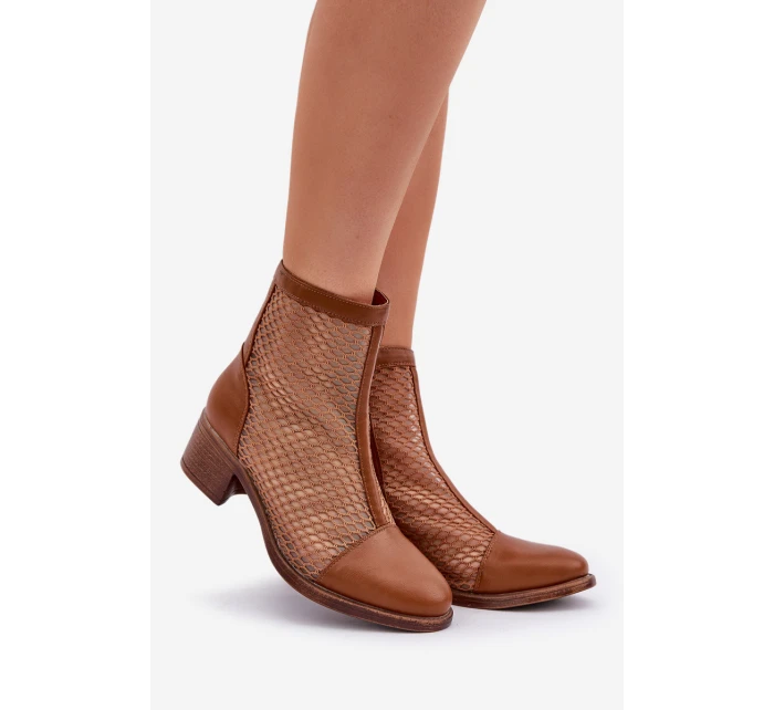 Síťované Dámské Boty Na Podpatku Hnědé Lithyia Síťované Dámské Boty Na Podpatku Hnědé Lithyia