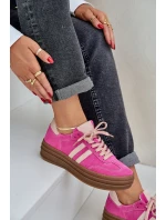 Zazoo N1068S4 Dámské semišové sneakersy na platformě fuchsie
