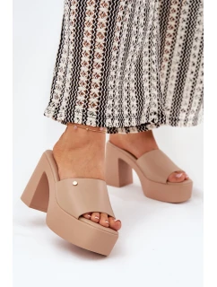 Dámské Sandały Z Eko Kůže Na Podpatku A Platformě Khaki model 21688928 - Boto