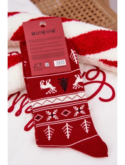 Pánské Vánoční Ponožky model 21786680 Sob Červené - Aura.via