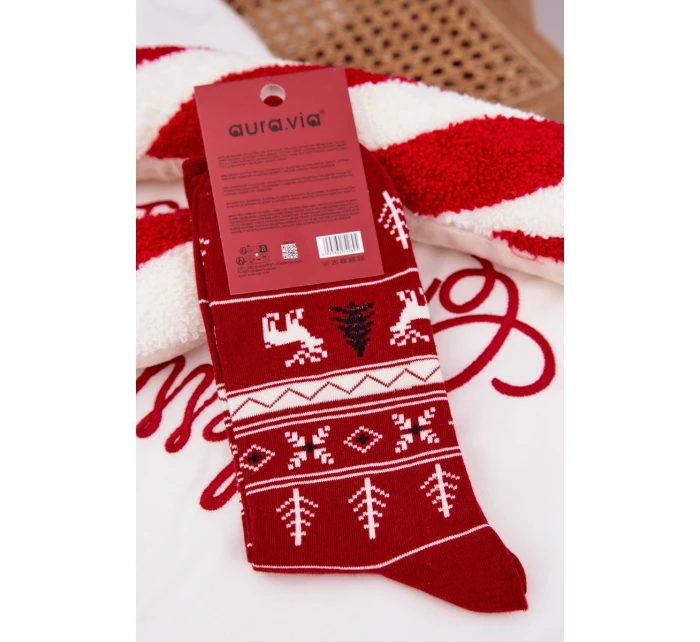 Pánské Vánoční Ponožky model 21786680 Sob Červené - Aura.via