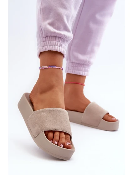 Dámské semišové snímky na platformě Big Star Béžová