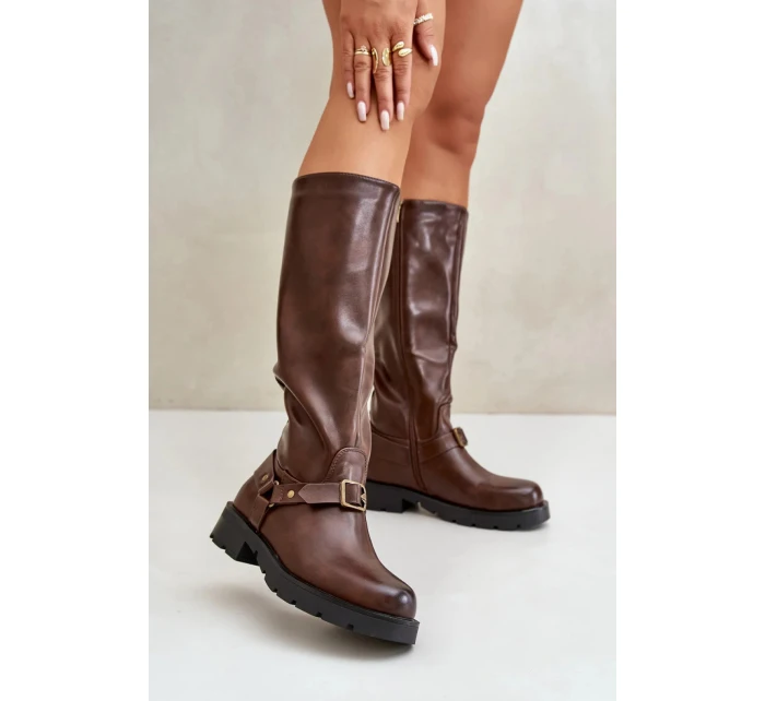 Dámské kozačky CLS-330 Tmavě hnědá - SEASTAR