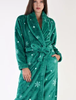 Dámský župan dlouhý se šálovým límcem Vločky