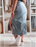 Džínová midi sukně s rozparkem MORETES modrá FashionStreet CY0481