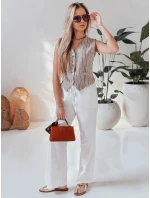 Dámské ležérní kalhoty s širokými nohavicemi BOHO DAY white FashionStreet UY2652