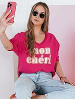 Dámská bavlněná halenka s potiskem CHERINO fuchsiová FashionStreet RY2829