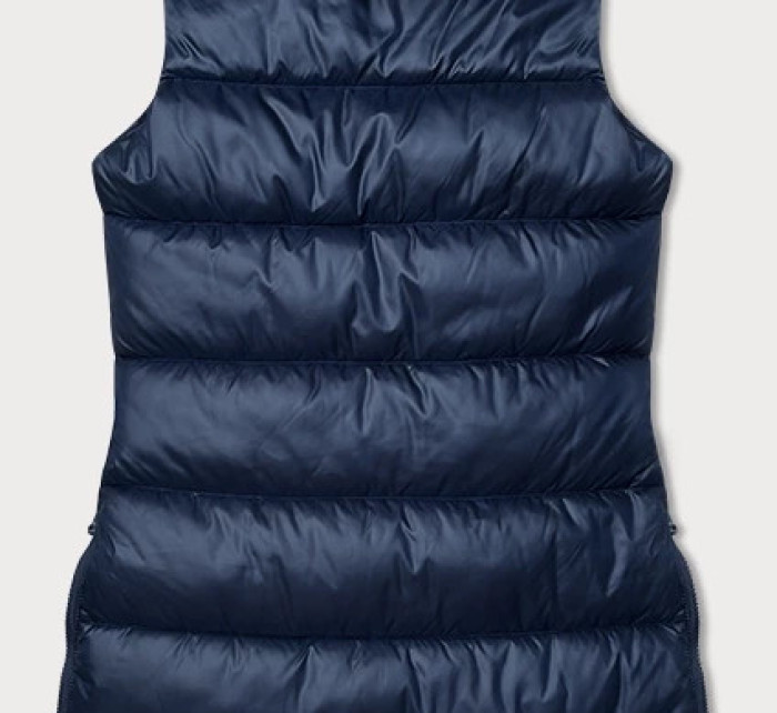 Tmavě modrá dlouhá péřová dámská vesta S'West (B8021-3)