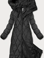 Dámská dlouhá zimní bunda s kapucí Libland černá (7832)