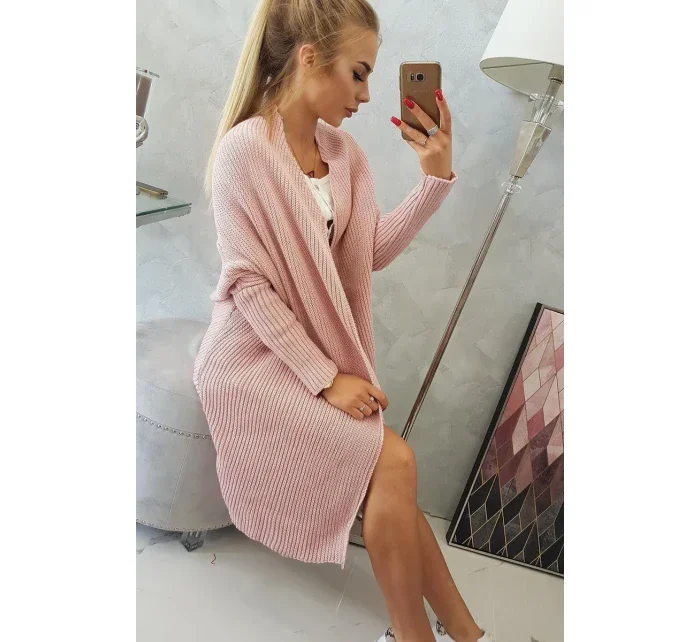 Svetr s netopýřími rukávy pudrově růžový