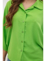 Oversized halenka se zapínáním na knoflíky jasně zelená