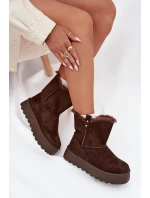 Dámské Sněhule Na Platformě S Kožíškem Čokoládové model 21706838 - Boto Dámské Sněhule Na Platformě S Kožíškem Čokoládové model 21706838 - Boto