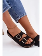 Dámské pantofle s přezkami Černé model 21943297 - Boto