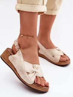Pohodlné dámské sandály na platformě zlaté Iggy