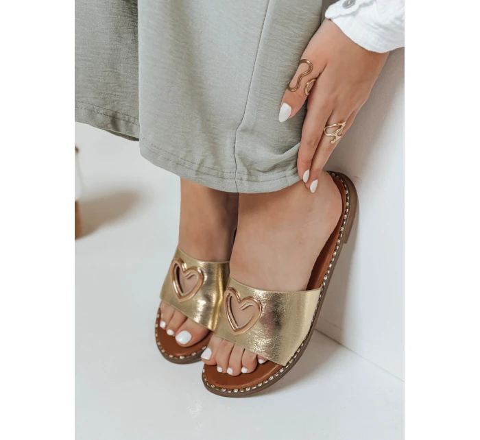 Dámské žabky se srdcem LOVEMISS gold FashionStreet ZY0769