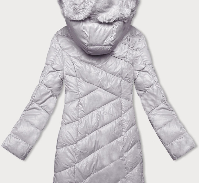 Dámská zimní bunda ve vřesové barvě s kapucí (H-898-103)