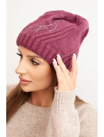 Dámská zimní čepice s vlnou volného střihu model 21782999 fialová - K-Fashion