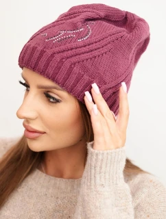 Dámská zimní čepice s vlnou volného střihu model 21782999 fialová - K-Fashion