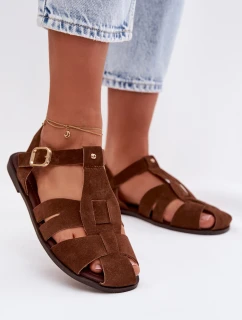 Dámské sandály Ploché Hnědé model 21960883 - Boto