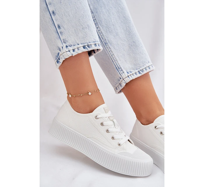 Dámské tenisky na platformě Big Star TT274269 Bílé