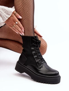 Dámské pracovní kotníkové boty se šněrováním černá Dedinva